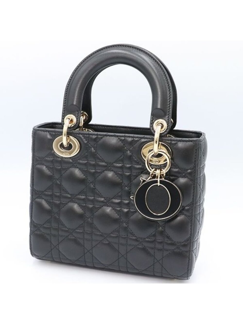 Christian Dior Black Lambskin Lady Dior My ABCDior Bag Small Handbag